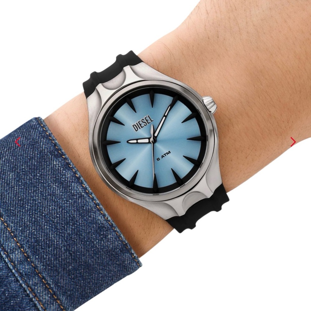 Diesel STREAMLINE DZ2216 Black Silicone Watch with Blue Dial - Picture 3 of 6